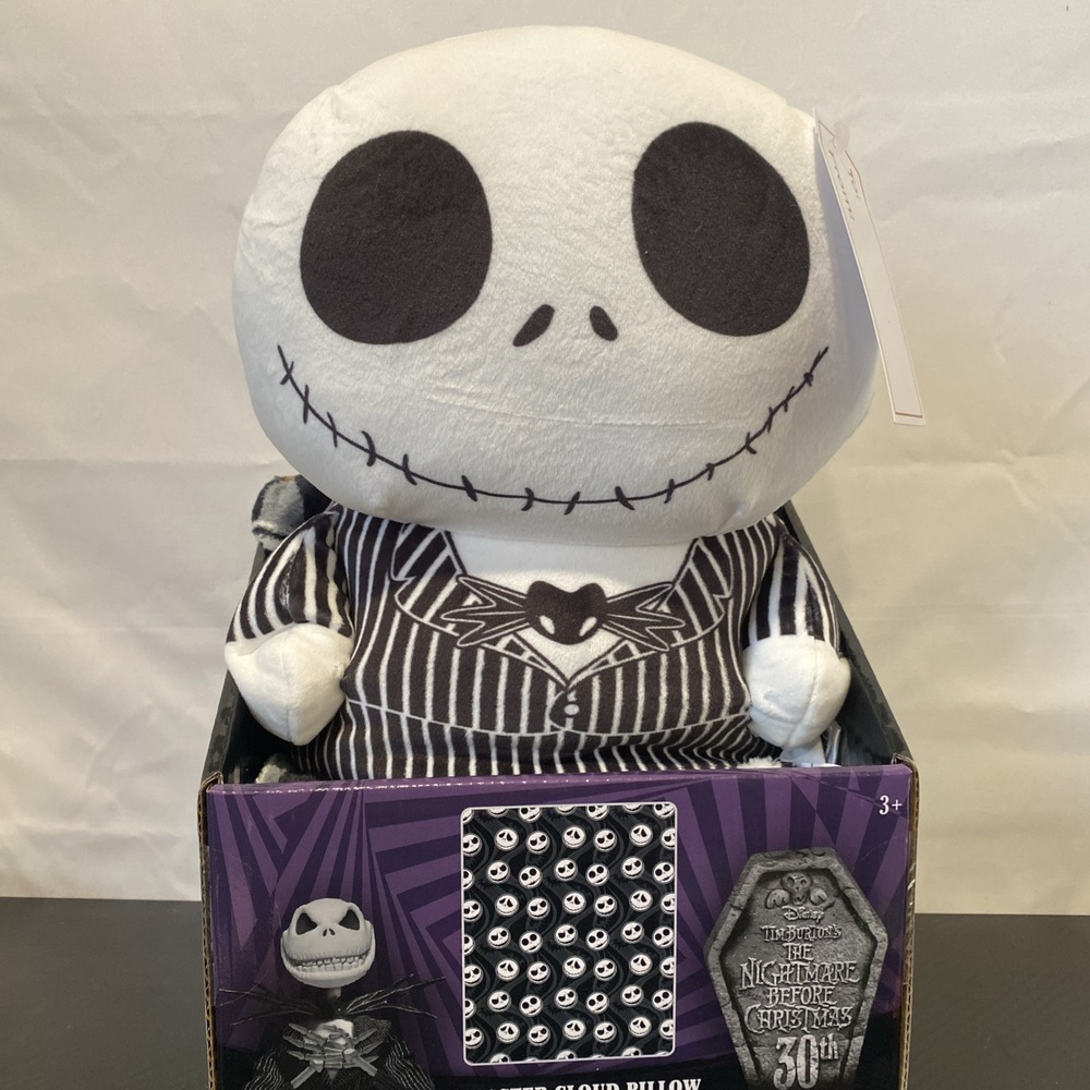 Nightmare Before Christmas Jack Skellington Character Pillow & Throw Blanket Set